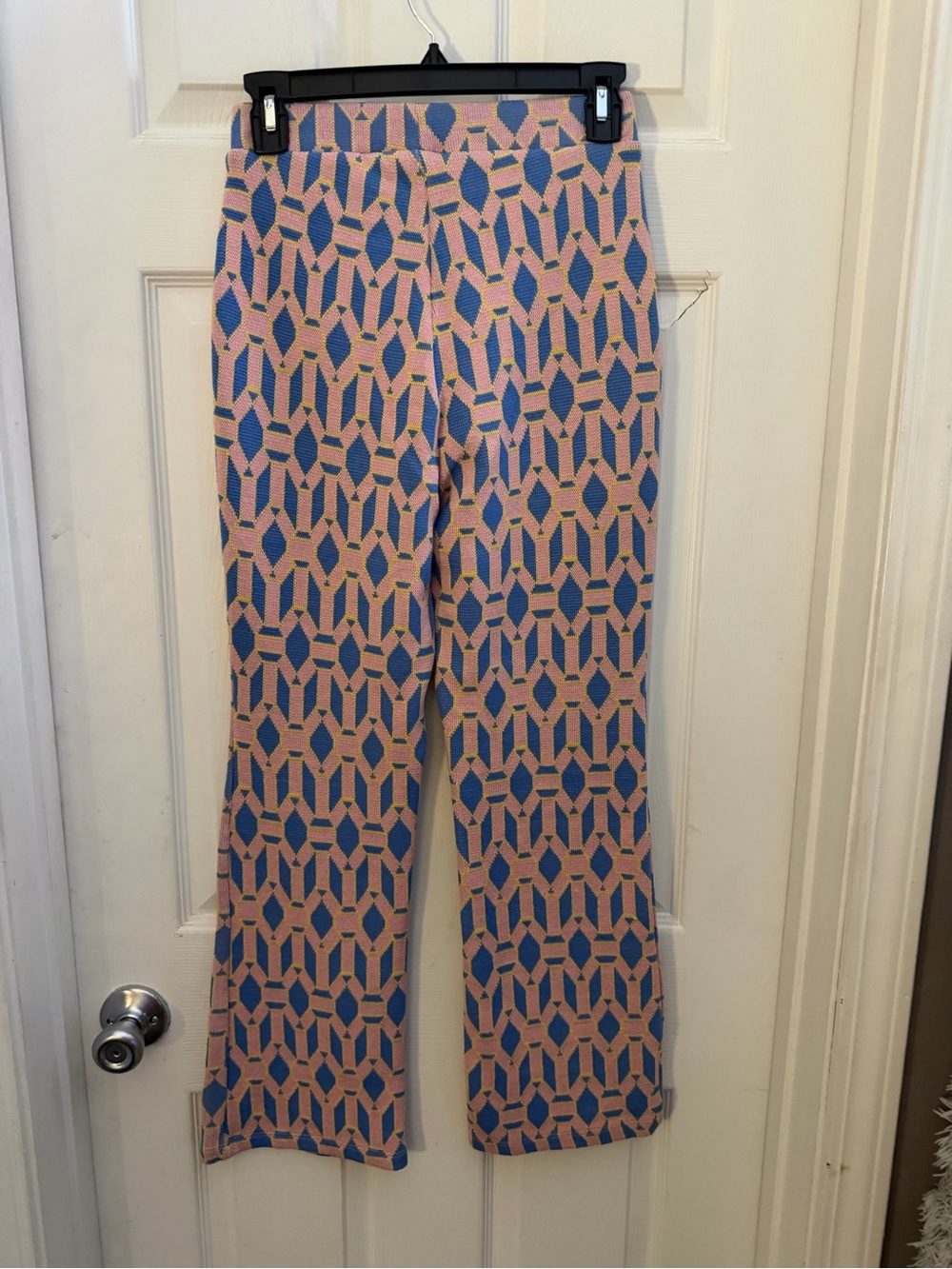 Zara Pink, Blue & Yellow Geometric Knit Pants - Picture 2 of 7